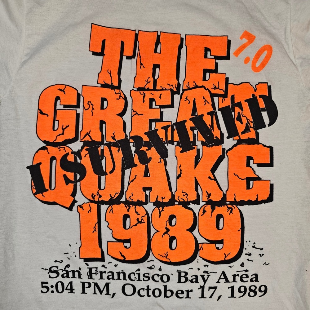 Vintage San Francisco Bay Area Earthquake Shirt I Survived The Great Quake 1989